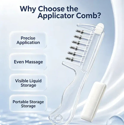 e??¡ìRefillable Scalp Oil Applicator Comb with 6 Metal Massage Tips a?? Even Root Serum Distribution & Scalp Stimulation for Hair Care