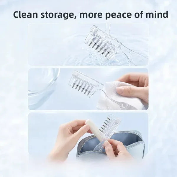 e??¡ìRefillable Scalp Oil Applicator Comb with 6 Metal Massage Tips a?? Even Root Serum Distribution & Scalp Stimulation for Hair Care