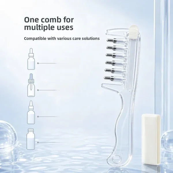 e??¡ìRefillable Scalp Oil Applicator Comb with 6 Metal Massage Tips a?? Even Root Serum Distribution & Scalp Stimulation for Hair Care