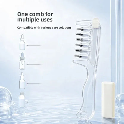 e??¡ìRefillable Scalp Oil Applicator Comb with 6 Metal Massage Tips a?? Even Root Serum Distribution & Scalp Stimulation for Hair Care
