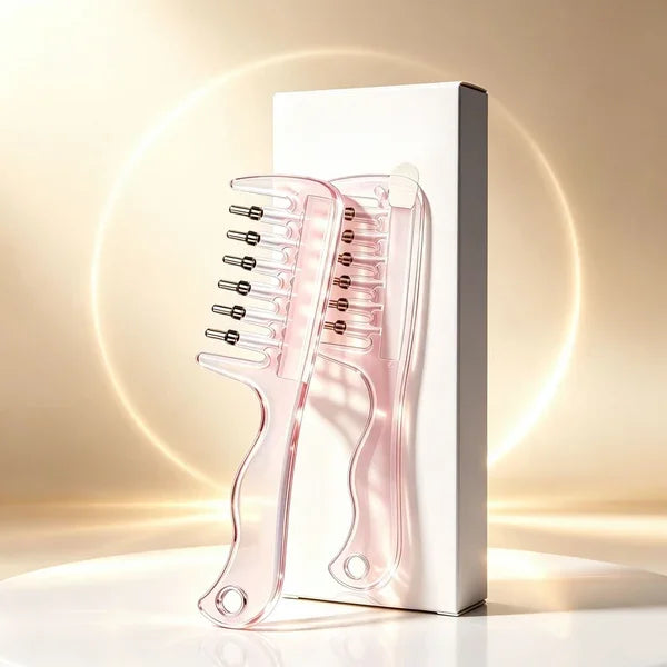 e??¡ìRefillable Scalp Oil Applicator Comb with 6 Metal Massage Tips a?? Even Root Serum Distribution & Scalp Stimulation for Hair Care
